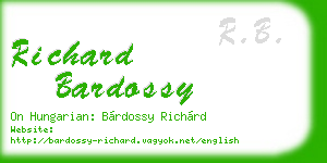 richard bardossy business card