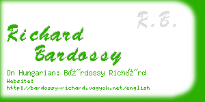 richard bardossy business card